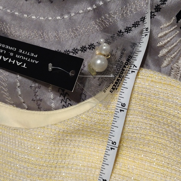 NEW Tahari Arthur S Levine petite yellow dress - Picture 15 of 15